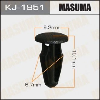 Кліпса (пластикова кріпильна деталь) MASUMA KJ-1951 (фото 1)