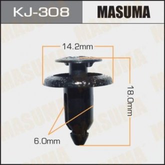 Кліпса (пластикова кріпильна деталь).. MASUMA KJ-308 (фото 1)
