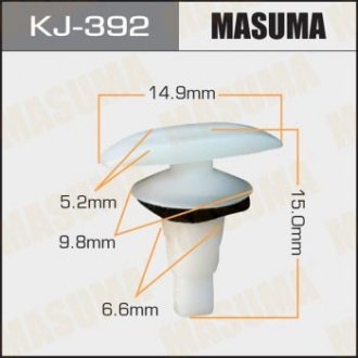 Кліпса (пластикова кріпильна деталь). MASUMA KJ-392 (фото 1)