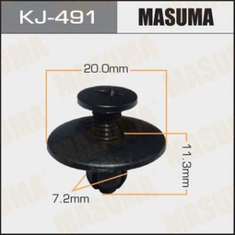 Кліпса (пластикова кріпильна деталь) MASUMA KJ-491 (фото 1)