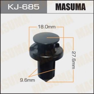Кліпса (пластикова кріпильна деталь) (9.6 mm) MASUMA KJ-685 (фото 1)