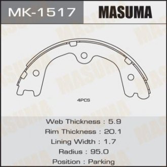 Колодка гальмівна барабанна MASUMA MK1517 (фото 1)