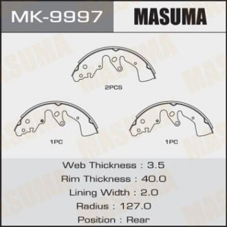 Колодка гальмівна барабанна MASUMA MK9997