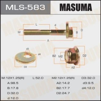 Болт ексцентрик к-т MASUMA MLS-583 (фото 1)