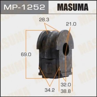 Втулка стабилизатора переднего Nissan Qashqai (13-17) (Кратно 2 шт) MASUMA MP1252 (фото 1)