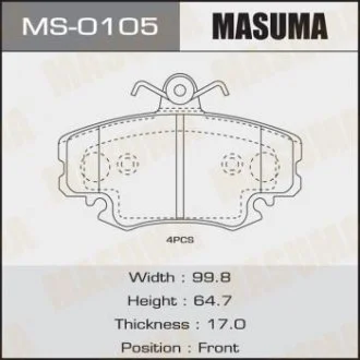Колодки тормозные AN-4014K, P68008 передн RENAULT LOGAN MCV II 1.5 dCi MASUMA MS0105
