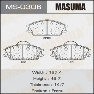 Колодки дискового тормоза MASUMA MS0306