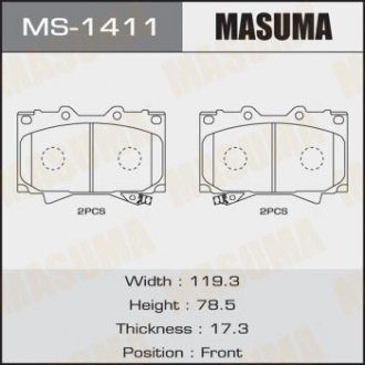 Колодка гальмівна MASUMA MS1411 (фото 1)