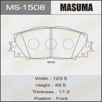 Колодка тормозная MASUMA MS1508
