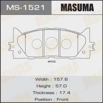 Колодки тормозные MASUMA MS-1521