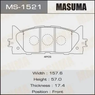 Колодки тормозные MASUMA MS-1521