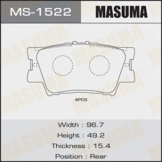 Колодки тормозные MASUMA MS-1522