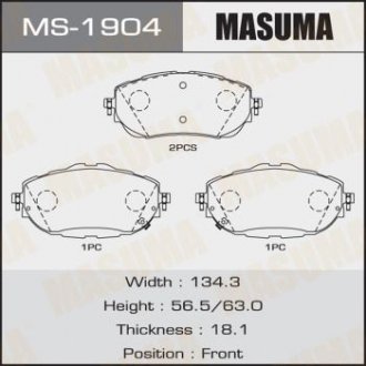 Колодки тормозные MASUMA MS-1904