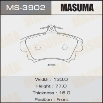 Колодка гальмівна MASUMA MS3902 (фото 1)