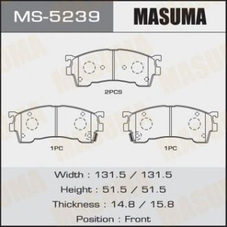 Колодка тормозная передняя MASUMA MS5239 (фото 1)