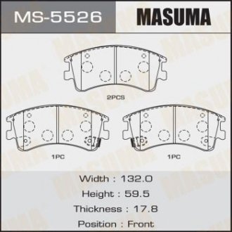 Колодки тормозные AN-719WK NP5007 P49032 передн MASUMA MS5526