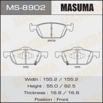 Колодки тормозные MASUMA MS-8902