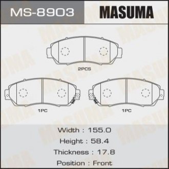 Колодка гальмівна MASUMA MS8903 (фото 1)