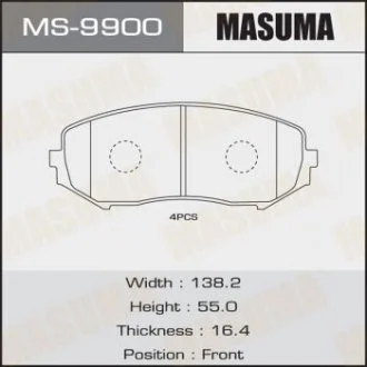 Колодка гальмівна MASUMA MS9900