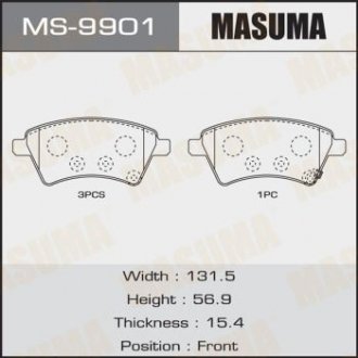 Колодки тормозные MASUMA MS-9901
