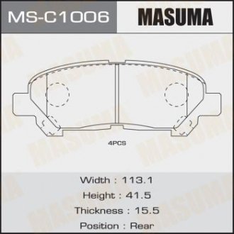 Гальмівні колодки MASUMA MS-C1006 (фото 1)