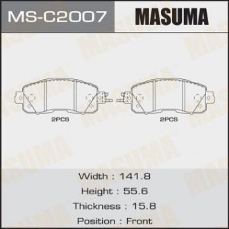 Колодка гальмівна передня Nissan Leaf (13-17), Teana (14-21) MASUMA MSC2007 (фото 1)