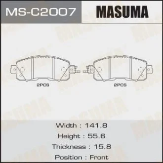 Колодка тормозная передняя Nissan Leaf (13-17), Teana (14-21) MASUMA MSC2007 (фото 1)