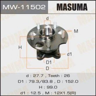 Ступица задняя MASUMA MW-11502 (фото 1)