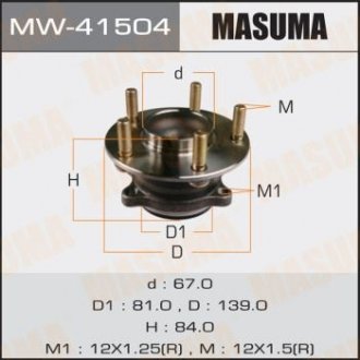 Ступиця колеса заднього в зборі з підшипником Mazda 3 (13-16) (с ABS) MASUMA MW41504 (фото 1)