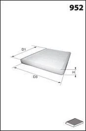 Фільтр салону (аналогWP9027/LAK131) SUBARU Outback, Tribeca 2.5-3.0 03-, TOYOTA Celica II, Landcruiser, Yaris 99 -10 MECAFILTER EKR7159 (фото 1)