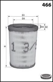 Фільтр повітря (аналогWA6021/LX597) CITROEN SAXO 1.5D 96-, PEUGEOT 106 1.5D 94- MECAFILTER EL3611 (фото 1)