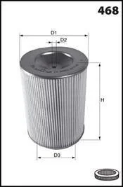 Фільтр повітря (аналогWA6577/) Toyota Hiace 2.2D 6/81-&gt;5/84, 2.4D 6/84-&gt;8/87, Liteace 2.0D (Eng. 2C) 1/89-&gt; MECAFILTER EL3783 (фото 1)