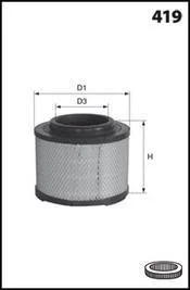 Фільтр повітря (аналогWA9644/LX2808/1) Ford Ranger; Mazda BT-50; Toyota Hilux 2.5D, 3.0D 8/05-> MECAFILTER EL9149