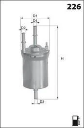 Фільтр палива (аналогWF8386/KL572) Audi A3 II; Skoda Octavia II; Seat Altea, Toledo III, Volkswagen Golf V, Jetta II (6,4bar) /KL572/ MECAFILTER ELE6106