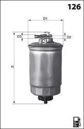 Фільтр палива (аналогWF8213/KL103) VW POLO, SEAT IBIZA,CORDOBA 1.9TDI/CDI 99- MECAFILTER ELG5240