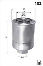 Фільтр палива (аналогWF8061/) TOYOTA H=170mm MECAFILTER ELG5343