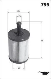 Фільтр оливи (аналогWL7296/OX188D) AUDI/VW GOLF, BORA, TRANSPORTER, SHARAN 1.9TDI, 2.8 VR6 99- MECAFILTER ELH4307