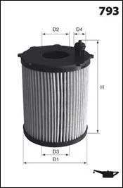 Фільтр оливи (аналогWL7468/OX350/4D) Audi A8, Q7 4.2V8 FSI MECAFILTER ELH4384
