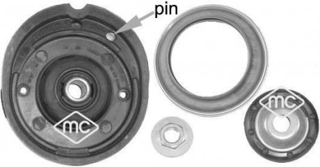 Ремкомплект опори амортизатора перед Citroen C2, C3 (02-) Metalcaucho 05876 (фото 1)
