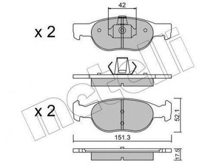 Комплект гальмівних колодок (дискових) Metelli 22-0079-1 (фото 1)