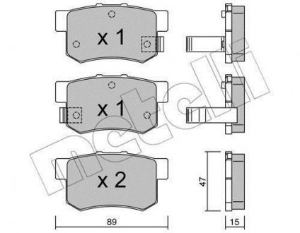 Комплект тормозных колодок, дисковый тормоз Metelli 22-0173-0