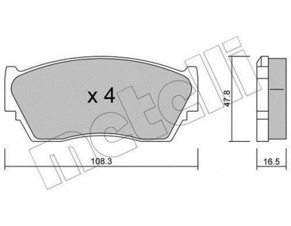 Комплект тормозных колодок, дисковый тормоз Metelli 22-0246-0 (фото 1)