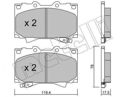 Комплект колодок гальмівних Metelli 22-0452-0