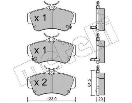 Комплект тормозных колодок, дисковый тормоз Metelli 22-0521-0 (фото 1)