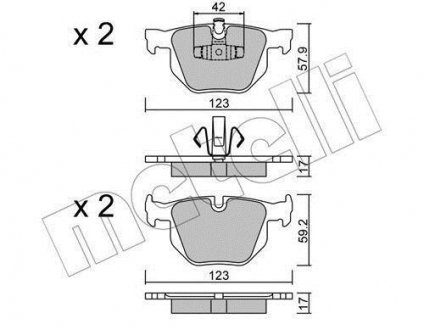 Комплект тормозных колодок, дисковый тормоз Metelli 22-0643-0 (фото 1)