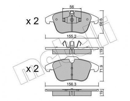 Комплект тормозных колодок, дисковый тормоз Metelli 22-0675-4 (фото 1)
