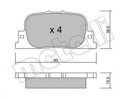 Комплект тормозных колодок Metelli 22-0752-0 (фото 1)