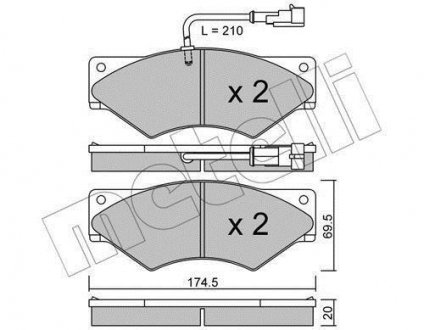 Комплект тормозных колодок, дисковый тормоз Metelli 22-0849-1 (фото 1)