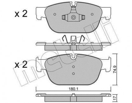 Комплект тормозных колодок, дисковый тормоз Metelli 22-0854-0 (фото 1)