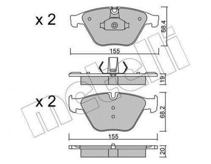 Комплект тормозных колодок, дисковый тормоз Metelli 22-0918-0 (фото 1)